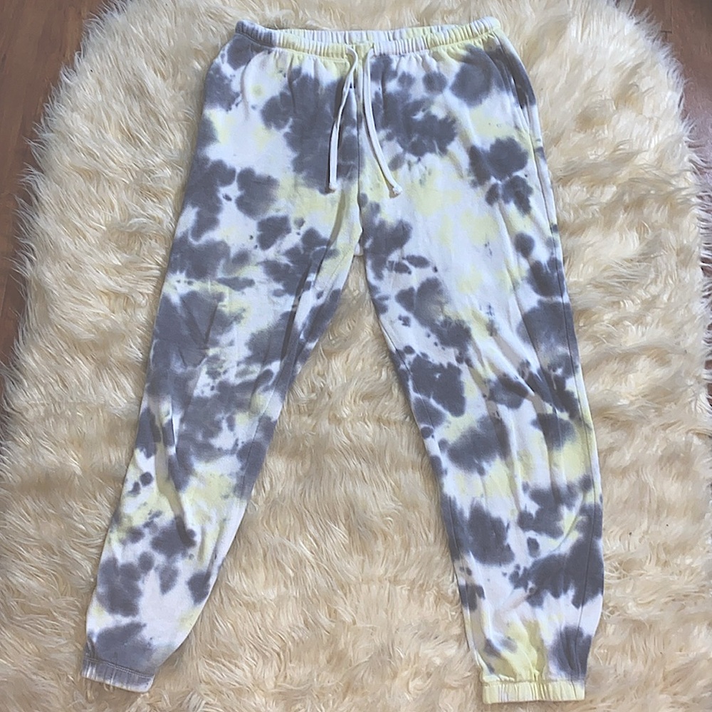 Yellow, Grey, & White Tye Dye Garage Clothing Sweatpants